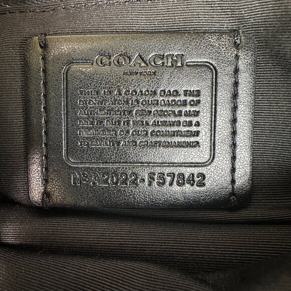 Coach Signature Drawstring Carryall Shoulder Tote Black Smoke/Black NWOT - Picture 9 of 16